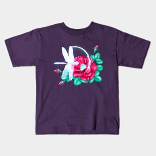 Full bloom | Dragonfly loves roses Kids T-Shirt